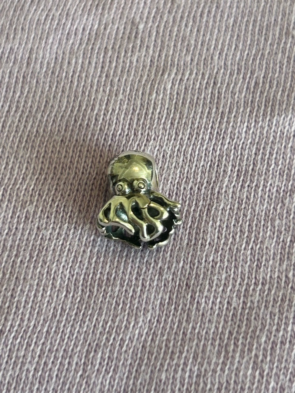 Pandora-style “Swimming Octopus” Charm Bracelet Bead - Sterling Silver